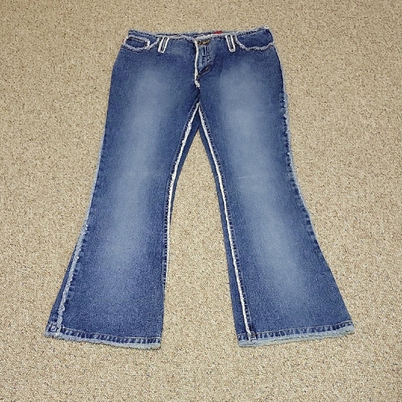 Zana Di Flare Wide Leg  Low Rise Y2K Womens Blue Jeans Sz 9 - Picture 1 of 5
